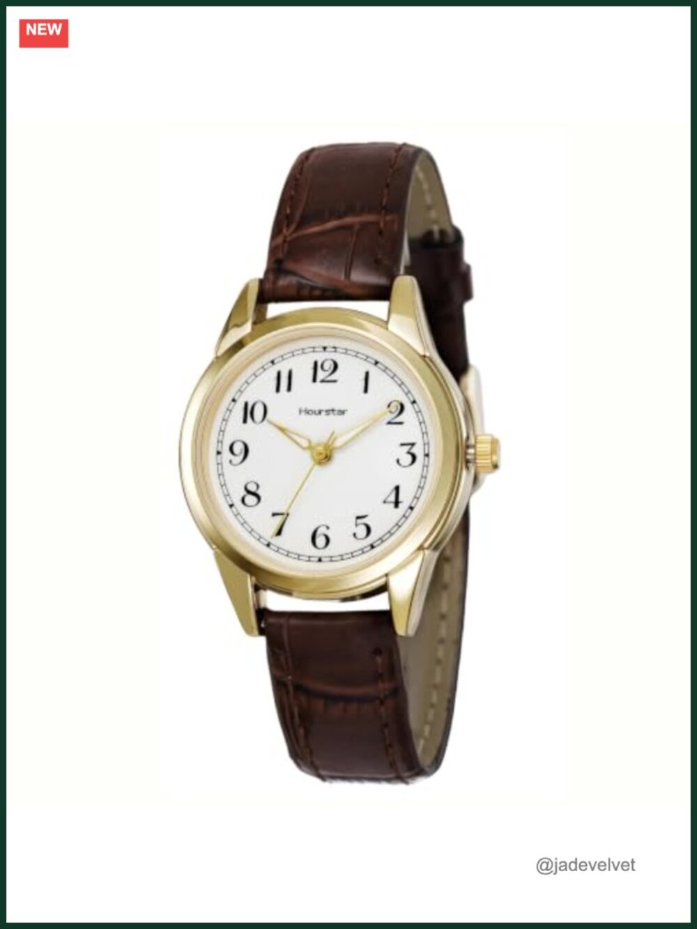 Hourstar Women's Analog Wrist Watch Faux Leather Band Round Quartz Easy Reader
